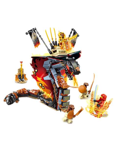 New Ninjago Series Flame Dragon Flame Giant Snake Mecha Boy's Educational Building Block Toy Gift