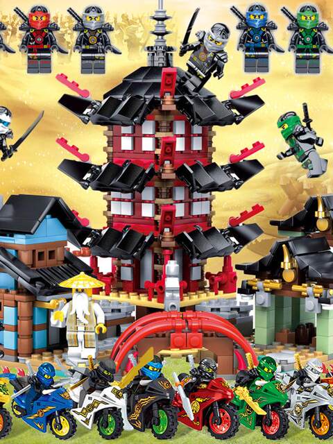 New Ninja Series Minifigures, Temple Mecha, Dragon Chariot, Educational Building Block Toys for Boys, Gifts