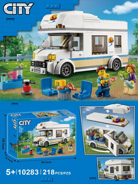New Urban Series Holiday Camping Rv Car Camping Vehicle Educational Building Block Toys for Men, Women, and Children as Gifts