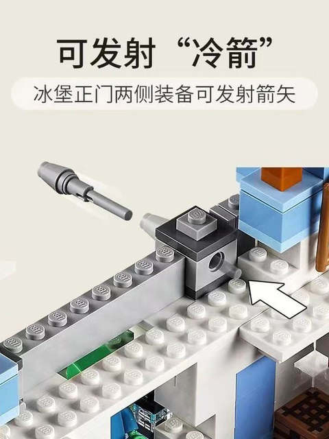 New Minecraft Series Ice and Snow Castle Fortress Snowman Figure Puzzle Building Blocks Toy Gift