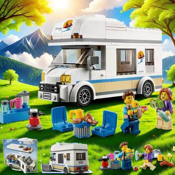 New Urban Series Holiday Camping Rv Car Camping Vehicle Educational Building Block Toys for Men, Women, and Children as Gifts
