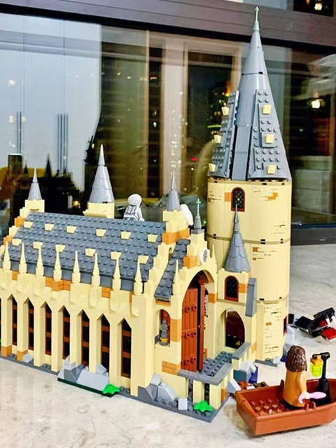 New Harry Potter Series Hogwarts Great Hall Magic Book Boys' Educational Building Block Toy Gift