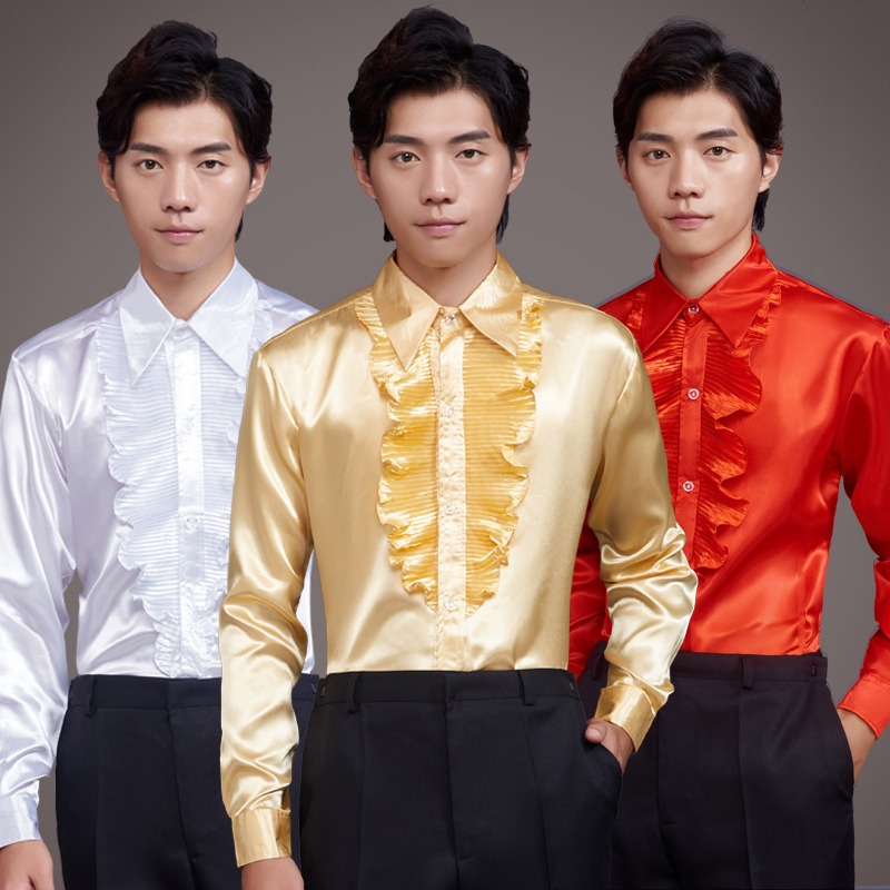 Men's Performance Shirts, Bright-Colored Shirts, Evening Wear, Men's Dance Performance Slim-Fit Choir Long-Sleeved Shirts Men's Performance Shirts, Bright-Colored Shirts, Evening Wear, Men's Dance Performance Slim-Fit Choir Long-Sleeved Shirts