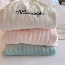 Fairy warm pants pajamas womens trousers can be worn outside autumn and winter coral fleece home pants flannel padded and velvet home