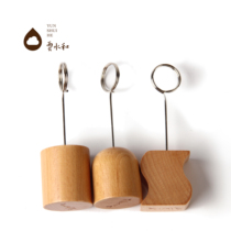Wooden desktop note holder craft card holder storage holder message holder base beech wood holder creative wood holder solid wood