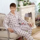 Bộ đồ ngủ nam dài tay cotton mùa xuân và mùa thu cha trung niên nam rộng kích thước lớn phù hợp với dịch vụ nhà trung niên bộ mặc nhà