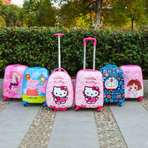 Childrens trolley case male and female student luggage universal wheel suitcase cartoon animation small Trailer Box 18-inch boarding case
