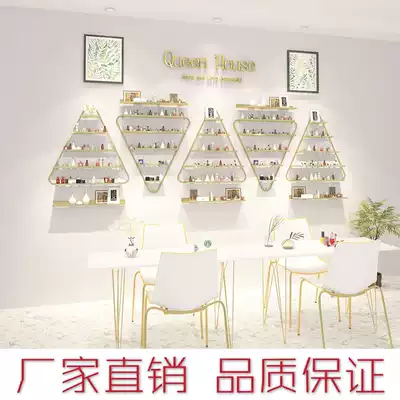 Nail art rack wall-mounted display rack net red triangle nail polish glue display rack Nail shop wall shelf showcase