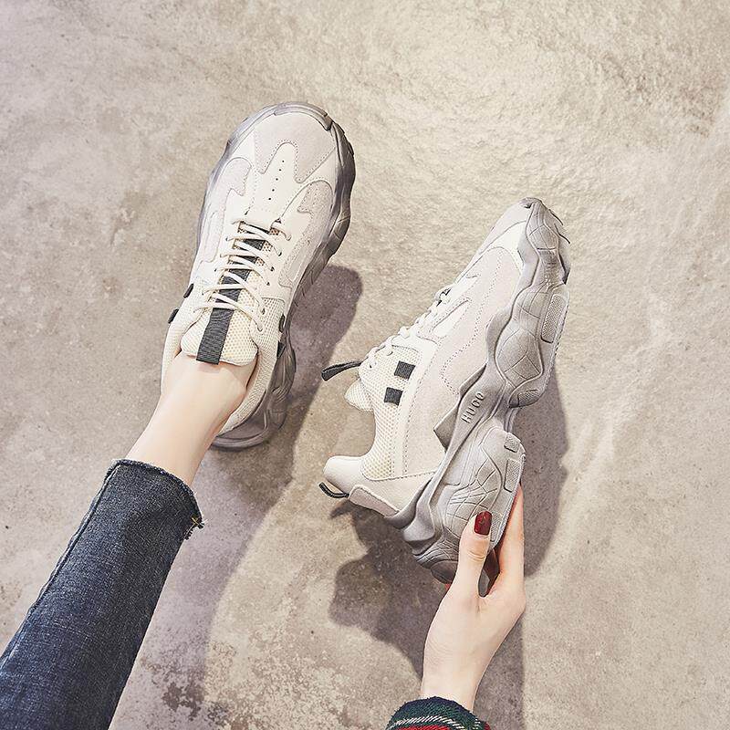 ins tide net red thick bottom heightening old daddy shoes women 2022 spring and summer new 100 hitch retro-breathable sports casual shoes