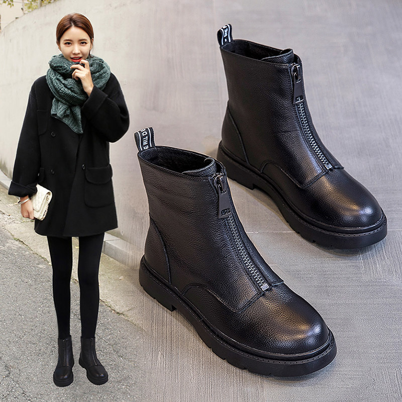 Tide Card Laced Martin Boots Woman 2022 Spring New 100 Hitch Big Size Women Shoes Fashion Genuine Leather Thick Bottom Short Boots