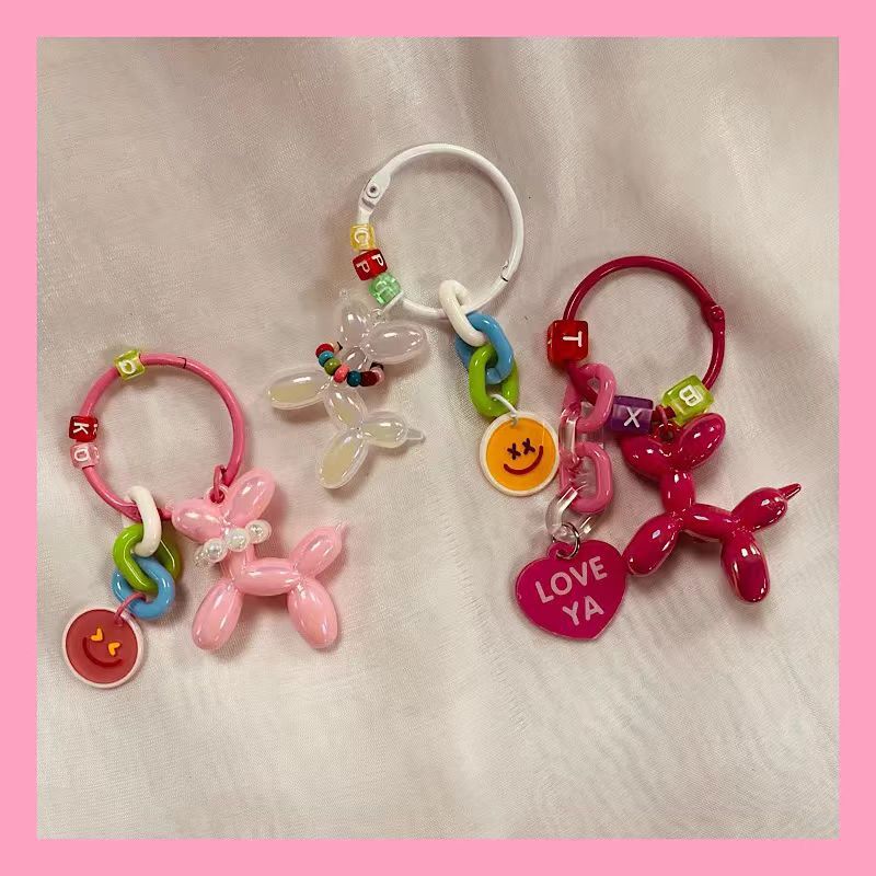 Jewelry New Balloon Dog Keychain Pendant Love Accessories Bag Pendant Girls Small Gift
