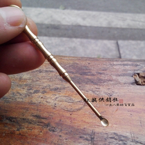 (Craftsmanship) postage curved thin head digging spoon solid copper Festival step by step