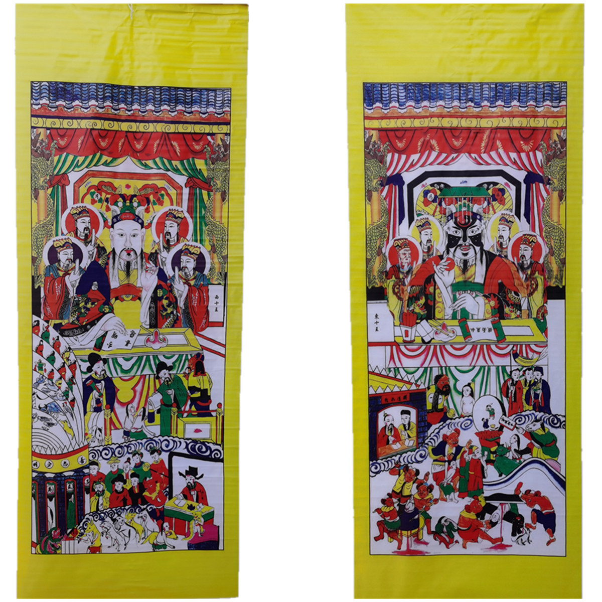 ten Temple Yan Wang Hell's things ten Wang Two Gongde Surface Statue Statue hangs like a folk law field Supplies