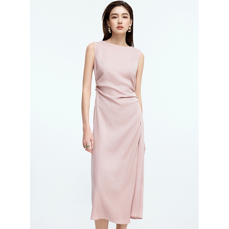 Langyu Ziyun A-Line Draped Light Dress, Sleeveless Slim-Fit Dress with a Waist-Cinching Design, High-End and Elegant, 2025 Autumn New Style Langyu Ziyun A-Line Draped Light Dress, Sleeveless Slim-Fit Dress with a Waist-Cinching Design, High-End and Elegant, 2025 Autumn New Style