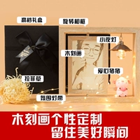 [Подарочная коробка] 6 -INCH Роторное дерево Портрет+Love Pig [одиночная гравюра]