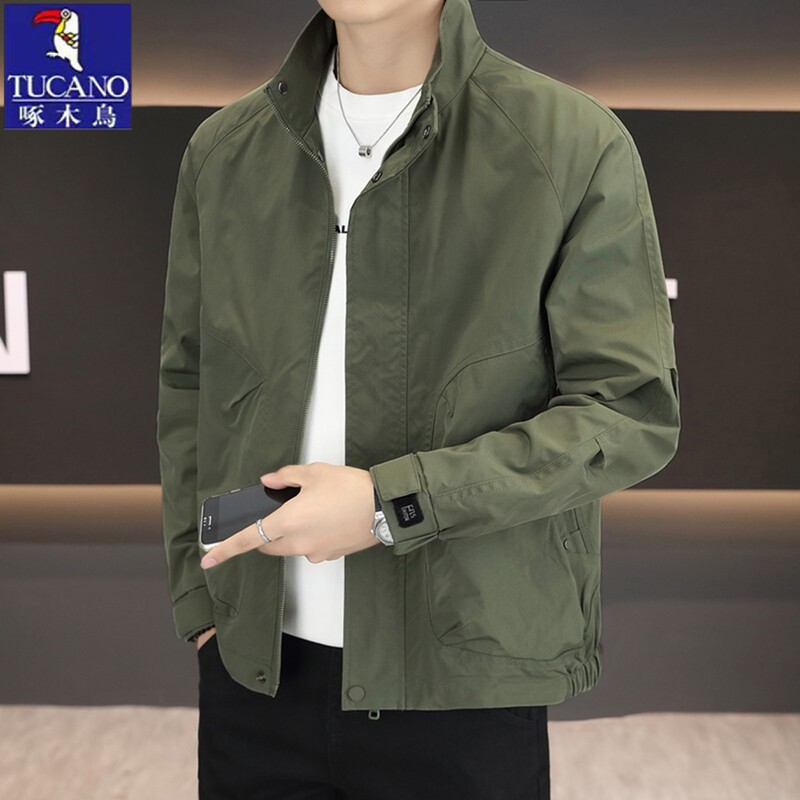 Woodpecker Stand-Up Collar Simple Casual Jacket Men's 2026 Spring and Autumn New Men's Outdoor Jacket Top