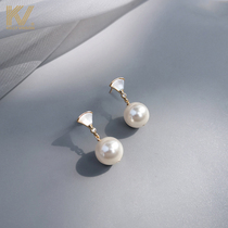 Pearl earrings 2021 New Tide senior sense light luxury earrings sterling silver simple temperament earrings earrings