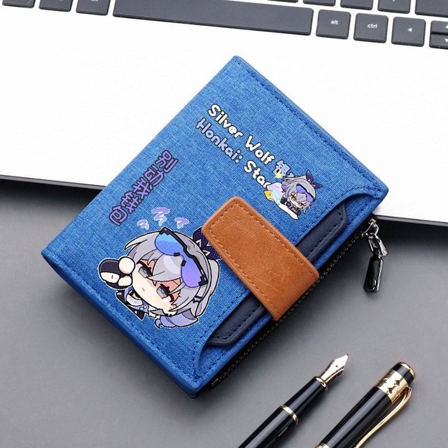 Honkai Impact 3 Star Dome Railway Super Hacker Silver Wolf Game Peripheral Coin Purse Male and Female Student Wallet Short Card Holder