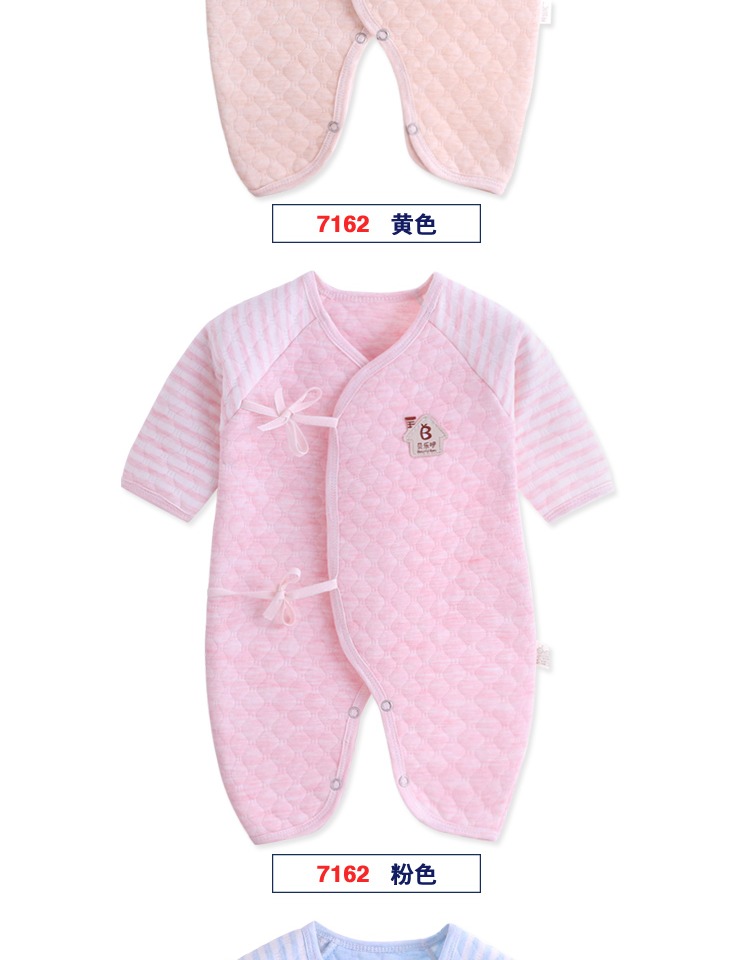 Dịch vụ tu sĩ sơ sinh cho bé sơ sinh ấm áp cotton cotton mùa thu và quần áo bướm mùa đông quần áo bé 0-3 tháng set bodysuit bé trai