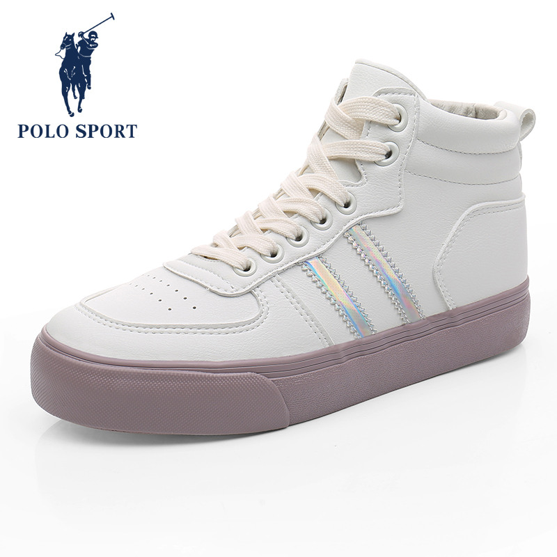 Polo Sport Women Shoes High Cylinder Shoes Women 2022 Spring Autumn Season Exploits Breathable 100 Hitch Small White Shoes Sports Board Shoes