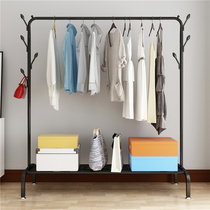 Floor-to-ceiling folding simple single rod drying bedroom hanger Hanging bedroom household indoor cool clothes shelf