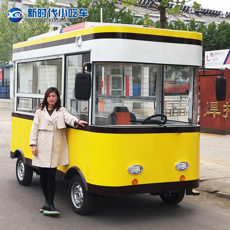 Halogen Vegetable Electric Quadricycles Multifunction Mobile Breakfast Fast Food Barbecue Car Cold Drinking Milk Tea Car