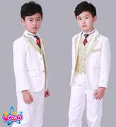 Chàng trai mùa xuân và mùa hè áo khoác childrens phù hợp với quần áo giáp bow tie bộ childrens quần áo Hàn Quốc phiên bản hiệu suất của tuxedo stoic đặc biệt.