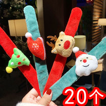 Christmas Cute Snap Ring Plush Paparazzi Children Christmas Presents Cartoon Heads Snap Ring Creative Couple Bracelet