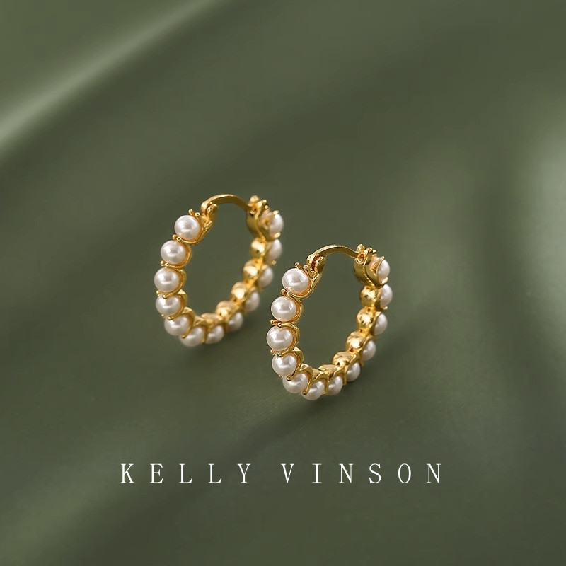 Face-style Retro Pearl Earrings Earrings Woman Superior Earrings Ear Button Lukewarm Wind Small Crowddesign Sensation Ear Accessories 2023 New-Taobao