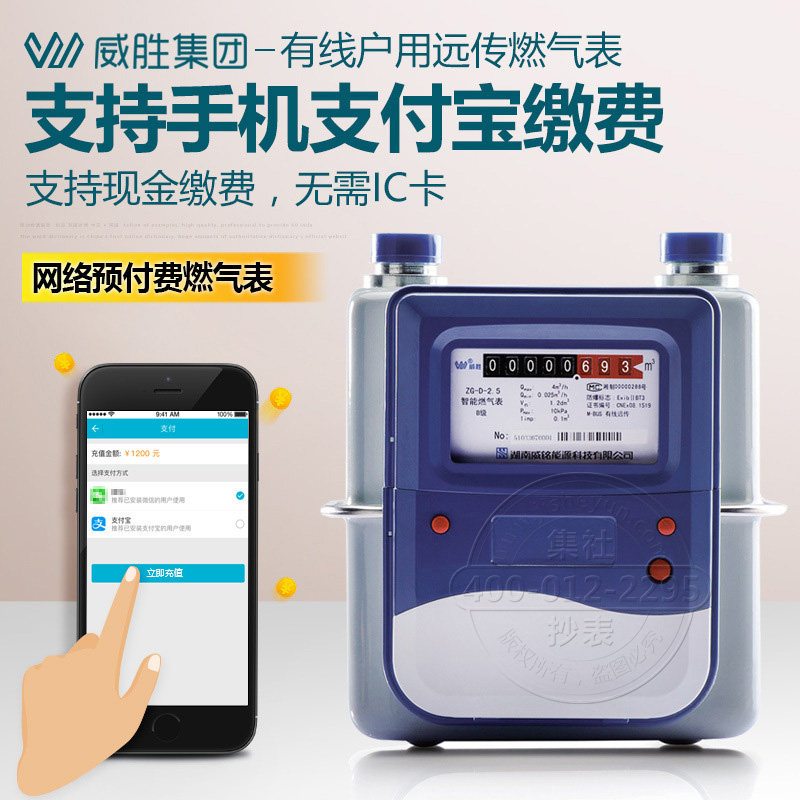 Changsha Weisheng IC card gas meter wired remote prepaid gas meter alternative with meter reading system