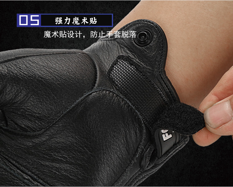 Xe máy Racing Chống ngã Da Nhập khẩu Da Da Ngón tay dài Phản quang Không thấm nước Bốn Mùa Nam và Nữ Găng tay Hiệp sĩ - Xe máy Rider thiết bị găng tay xe máy mùa đông