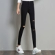 Cộng với quần legging nhung dày cho nữ mặc mùa thu đông 2019 mới chân ấm áp bút chì quần cotton đen chín quần nữ - Khởi động cắt