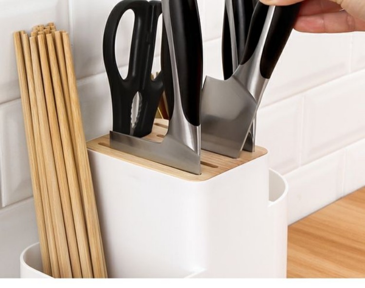 Bếp đa chức năng giữ dao dao dụng cụ nhà bếp đũa đũa một giá bếp dao ráo lưu trữ giá - Phòng bếp chảo xào