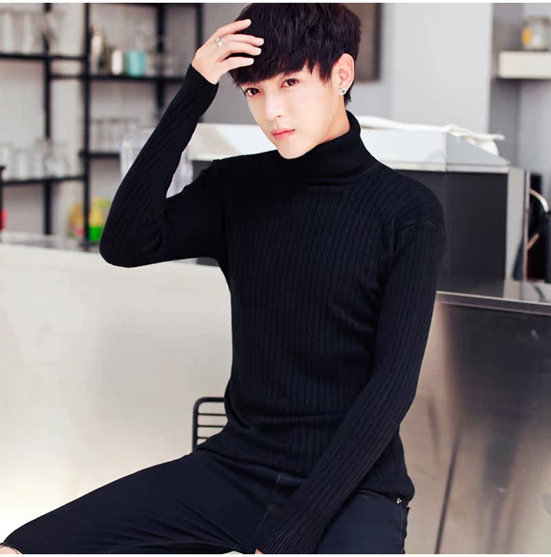 Áo len nam cao cổ Áo len nam hàn quốc hợp thời trang áo khoác mỏng cá tính Áo len nam đẹp trai mùa đông dày áo hoodie nam