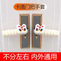 Creative door handle gloves winter anti-static childrens room universal door handle protective cover cute new year door handle decoration