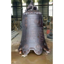 Large cast bronze bell temple Taoist ornaments cast iron bell school display bronze bell ancestral hall copper wind chimes
