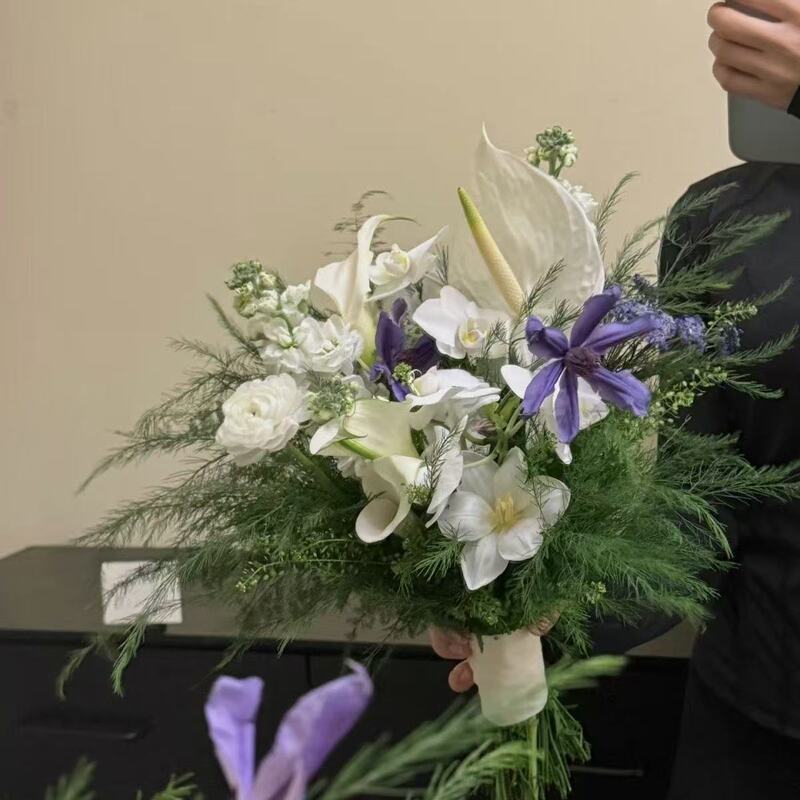 Korean-Style Forest-Style Garden Fresh Artificial Flowers for Marriage Registration, Wedding Photography, Bride's Bouquet