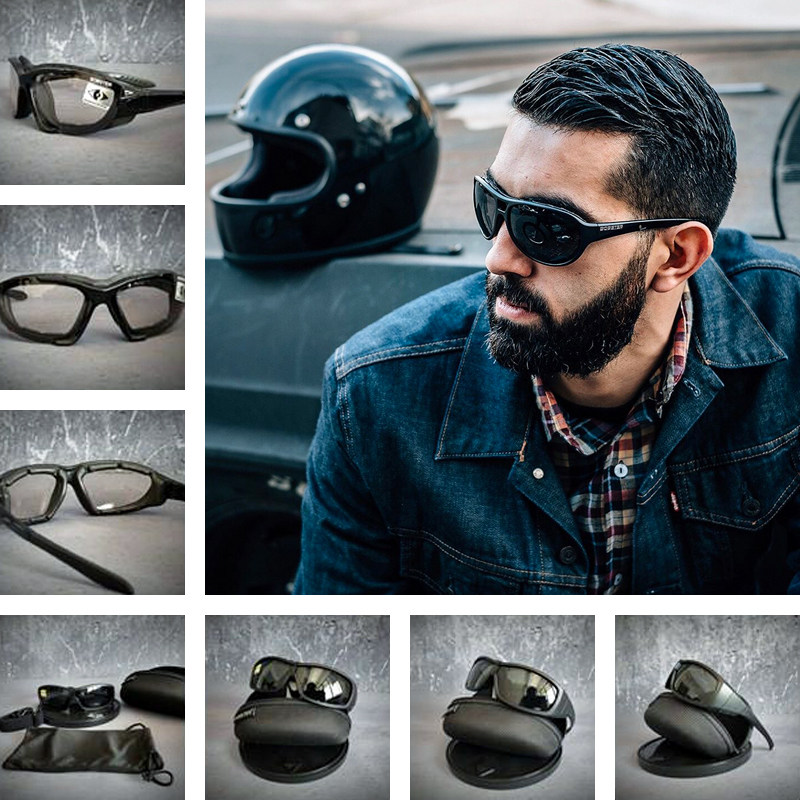 Total generation spot U.S. BOBSTER Harley CM300 Triumph Latte Retro Locomotive Riding Color Changing Windproof Glasses