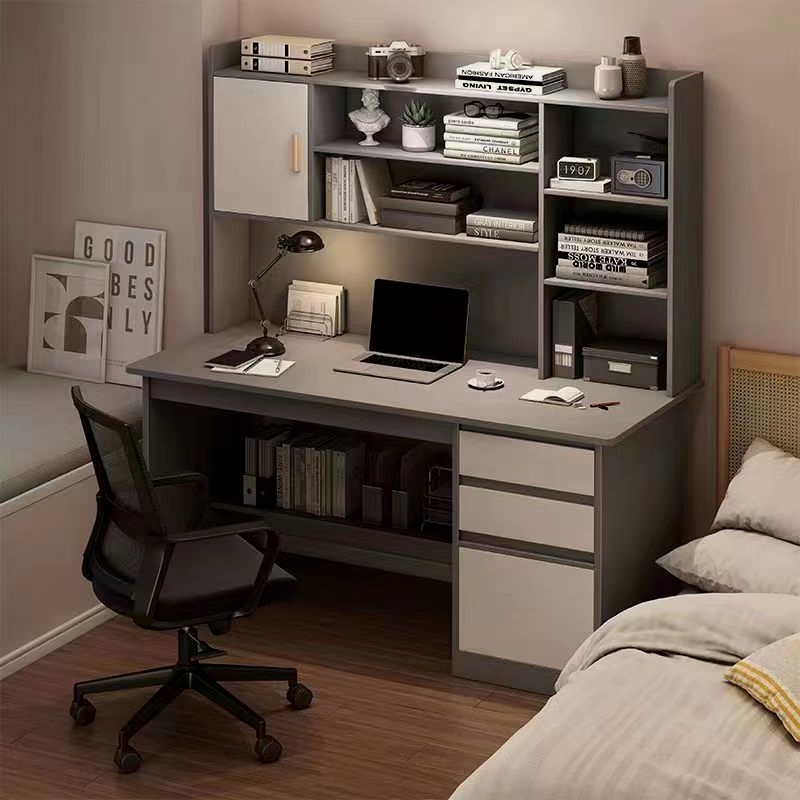 2024 New Model Study Desk 2024 New Model Computer Desk Study Desk and Chair Set Desk Bookshelf Integrated Desk with Drawers