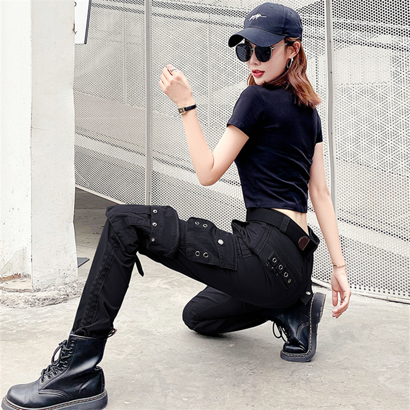 Outdoor sports overalls women's multi-bag casual pants for training military fan pants wear-resistant tactical pants military straight long pants