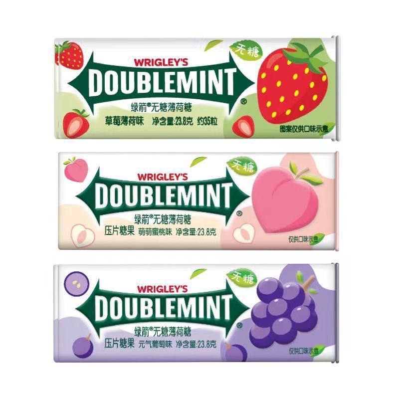 Wrigley Green Arrow Sugar-Free Mint Candy Tin Box, Approximately 35 Pieces * 6 Bottles, Refreshing Candy, Chewing Gum, Fresh Breath Tablets