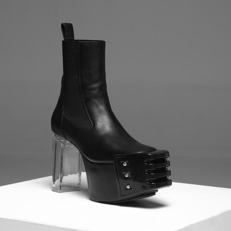 -Ttulf- Kiss Boots Genuine Leather Thick-Soled Height-Increasing Metal Inserts Crystal Heel Men's High Heels