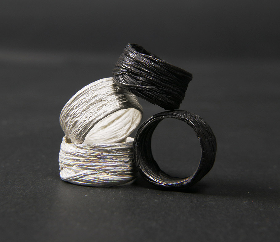 -TTULF-original pioneer DETAJ style BANDAGE hair styling 925 silver ring