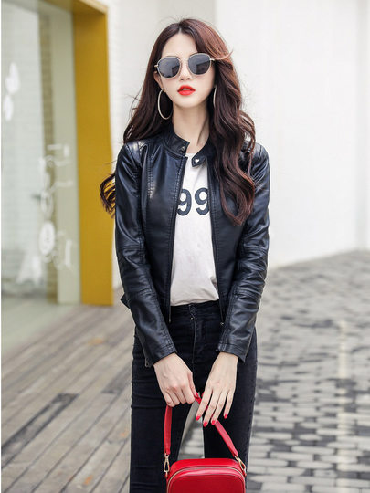 Small leather jacket women's quilted thickened autumn and winter 2025 new short high-waist motorcycle black slim pu leather jacket