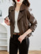 2025 new hot style this year's popular leather jacket women's spring and autumn small motorcycle retro high-end pu leather jacket