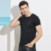 Tài năng nam 2019 hè mới tay ngắn nam cổ tròn thoáng khí áo thun rắn màu trẻ trung thời trang nam bình thường - Áo phông ngắn áo thun trơn nam Áo phông ngắn