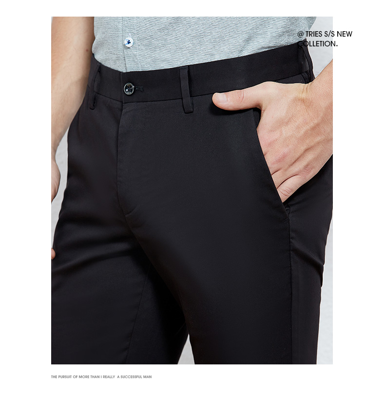 Tài năng nam thanh niên quần âu nam mùa hè mỏng phần kinh doanh quần dài Slim quần căng thẳng nam - 3/4 Jeans quần âu