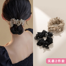 Chimera light yarn large intestine hair ring headband 2024 new high-end rubber band female headdress ponytail leather hair rope