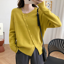 Sweater Jacket Cardiovert Lady Spring Autumn Slim 2021 New South Korea Loose 100 Hitch Button Knit Blouse Women