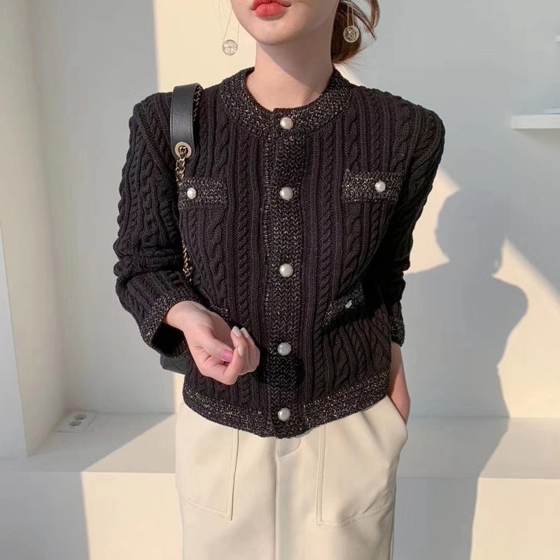 Korean version of the high waist short sweater women 2021 new spring and autumn foreign style slim net red knitted cardigan jacket top women